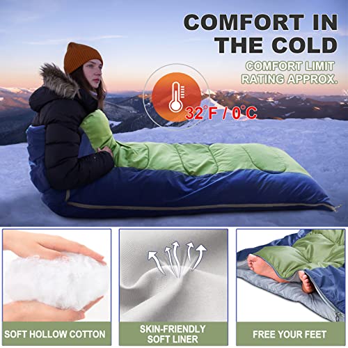 Sleeping Bag anngrowy Camping Sleeping Bags for Adults Kids 0 Degree Cold Weather Lightweight Sleeping Bag Ultralight Indoor Waterproof Winter Outdoor Warm Cotton Sleeping Bag for Backpacking, Hiking | The Storepaperoomates Retail Market - Fast Affordable Shopping