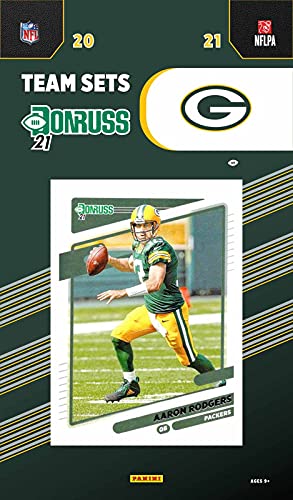 Green Bay Packers 2021 Donruss Factory Sealed Team Set with Aaron Rodgers, Brett Favre and 3 Rookies Plus