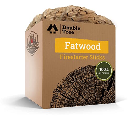 Double Tree Fatwood Fire Starter Sticks – Organic Resin Rich Premium – Fire Starter for Wood Stoves, Fireplaces, Campfires, Bonfires – Non-Toxic (10 Pounds)
