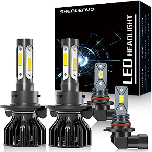 SHENKENUO Fit For FORD F-250 F-350 (2005-2020 9008/H13 High/Low Beam LED Headlight Bulbs +9145/9140 LED Fog Light Bulbs,Pack of 4