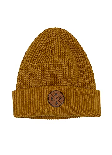 Avalanche Mens/Women’s Knitted Winter Hat, Unisex Stretch Waffle Knit Beanie, Cuffed Beanie Cold Weather Hat Waffle Knit Khaki OS