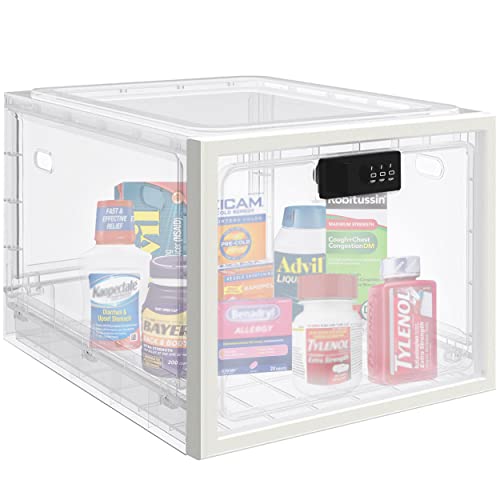 Medicine Lock Box for Safe Medication Storage, Large Refrigerator Lockable Boxes for Food Storage Safe, Phone Jail/Tablet Locker Containers for Home/Office (Clear) | The Storepaperoomates Retail Market - Fast Affordable Shopping