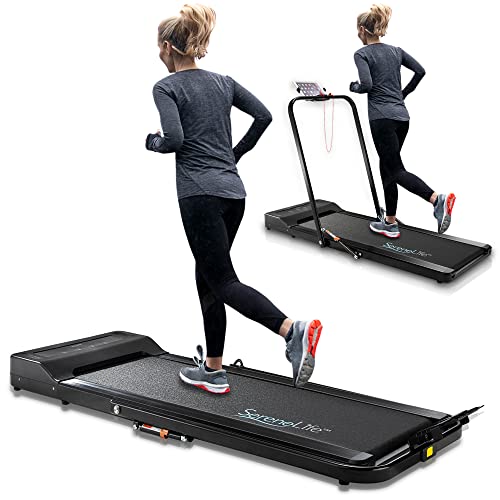 SereneLife 2 in 1 Under Desk Treadmill, 2.5HP Folding Electric Treadmill Walking Jogging Machine for Home Office with Remote Control Installation-Free