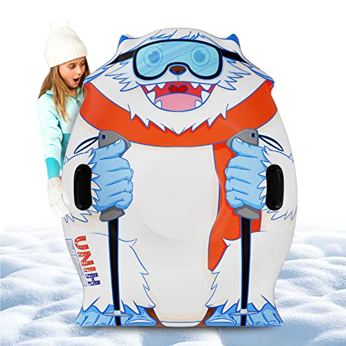 UNIH Winter Snow Tube, Inflatable Sled for Kids and Adults, Freeze-Proof & Wear-Resistant Inflatable Snow Tube, for Winter Outdoor Sports, Families, Holidays(47 inches)