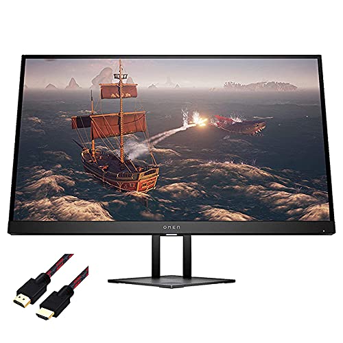 HP New OMEN 27i Monitor – 8AC94AA#ABA – 27″ IPS LED QHD FreeSync, G-Sync Compatible Gaming Monitor + HDMI Cable