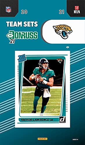 Jacksonville Jaguars 2021 Donruss Factory Sealed 13 Card Team Set with Trevor Lawrence Rated Rookie Card #251