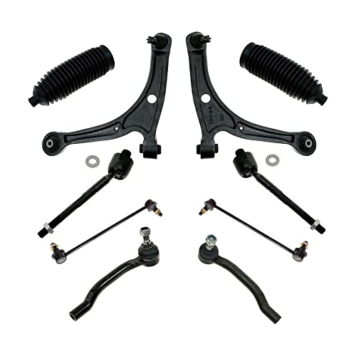 TRQ 10 Piece Steering & Suspension Kit Control Arms with Ball Joints Tie Rods Sway Bar End Links for Acura MDX Honda Pilot
