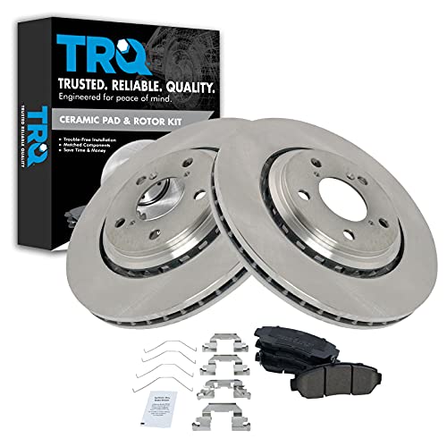 TRQ Front Premium Posi Ceramic Disc Brake Pads & Rotors Kit for Honda Odyssey