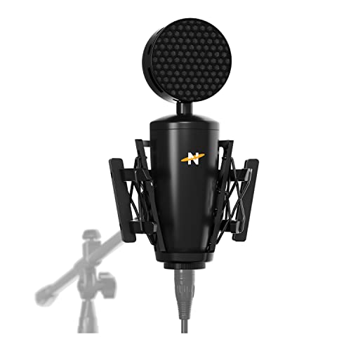 Neat King Bee II – Cardioid Large Diaphragm True Condenser Microphone includes Shock Mount and Pop Filter, for Vocal Recording, Podcasting, and Streaming, XLR Output – Black