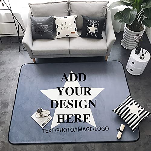 Custom Area Rug Personalized Carpet 60 x 39 inch Design Your Own Text Logo Image Door Mat for Home Decor Bedroom Garden Entry
