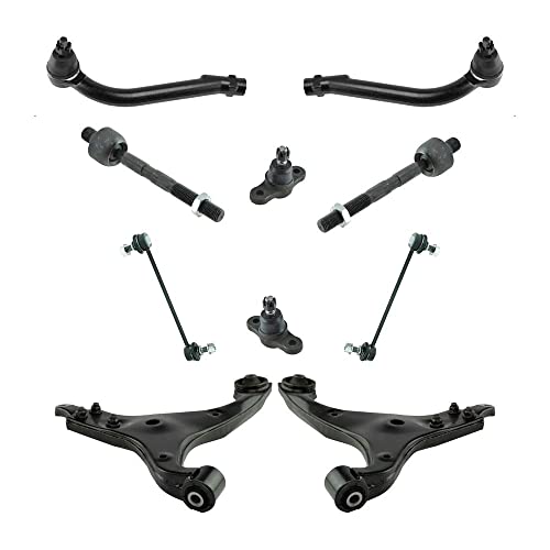TRQ 10 Piece Steering & Suspension Kit Control Arms Tie Rods Sway Bar End Links