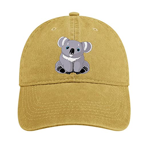 Cute Animal Koala Denim Cap Adjustable Casquette Dad Hat Baseball Caps Trucker Caps For Men Women sand colour-style