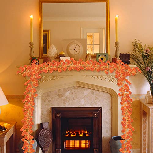 Fall Leaf Garland – Fall Leaves Decor Autumn Leaf Garland Hanging Vines Artificial Fall Maple Leaves 12 Pack – Thanksgiving Halloween Leaves Garland Christmas Decor for Home Garden Party Fireplace | The Storepaperoomates Retail Market - Fast Affordable Shopping