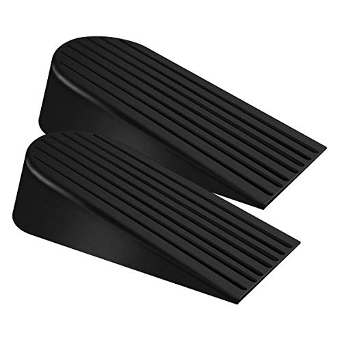 Big Door Stopper 2 Packs Heavy Duty Wedge Rubber Door Stop Works on All Floor Surfaces Height up to 1.9 Inches Non-Scratching Doorstops Special for Home Office School Heavy Door (Black) | The Storepaperoomates Retail Market - Fast Affordable Shopping