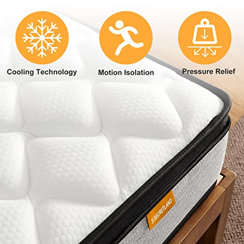 S SECRETLAND King Mattress, 12 Inch Hybrid Memory Foam Mattress and Individual Pocket Springs,King Bed in a Box with Pressure Relief and Cooler Cover,Medium Softer King Size | The Storepaperoomates Retail Market - Fast Affordable Shopping