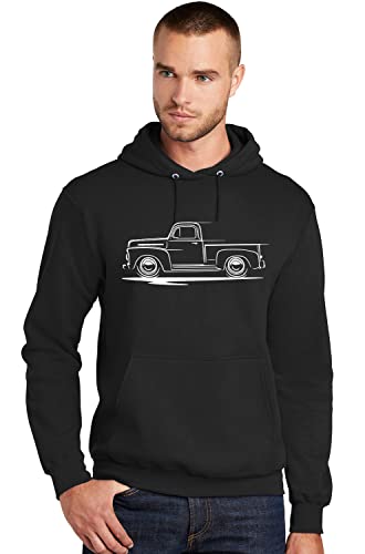 1948-52 Ford F1 Pickup Truck Redline Design Hoodie Sweatshirt X-large black