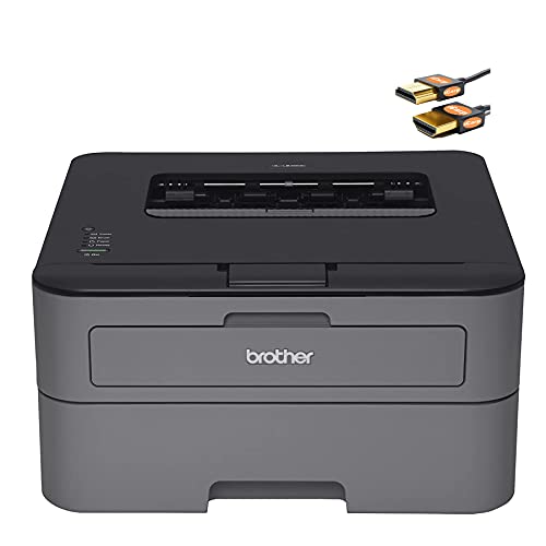 Brother HL-L23 00D Compact Laser Monochrome Printer – Auto Duplex Printing – Up to 26 Pages/Minute – Up to 250 Sheet Paper Input – 2400 x 600 dpi – Hi Speed USB Connectivity + HDMI Cable