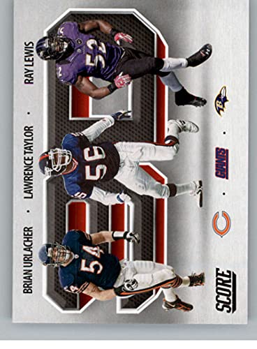 2021 Score 3D #2 Brian Urlacher/Lawrence Taylor/Ray Lewis Chicago Bears/New York Giants/Baltimore Ravens NFL Football Trading Card