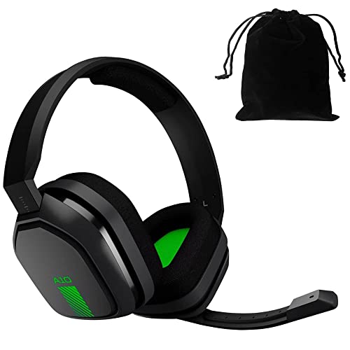 ASTRO Gaming A10 Headset for Xbox One/Nintendo Switch / PS4 / PC and Mac – Wired 3.5mm and Boom Mic w/Velvet Pouch Bag – Bulk Packaging – (Green/Black)