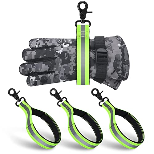 3 Pcs Firefighter Gear Heavy Duty Firefighter Glove Strap with Reflective Trim Fire Gear Accessories Polyester Fire Gloves Firefighting Glove Safety Strap for Workers (Fluorescent Yellow)