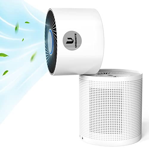 URBANITE Air Purifiers for Home Bedroom Office H13 True HEPA Filter 2-in-1 Air Cleaner Purifier with Fan Remove 99.97% Dust Pet Dander Odor Smoke Pollen White
