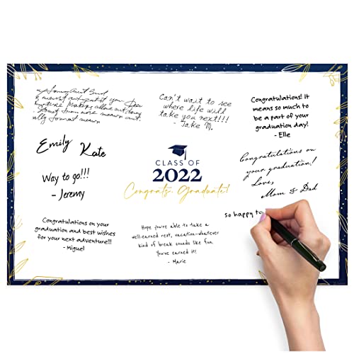 Graduation Party Supplies 2022 – Graduation Signature Board, Guest Book to Sign In – Graduation Games for Parties 2022 – Create a Personalized Graduation Gifts Graduation Decorations 2022 – Unframed