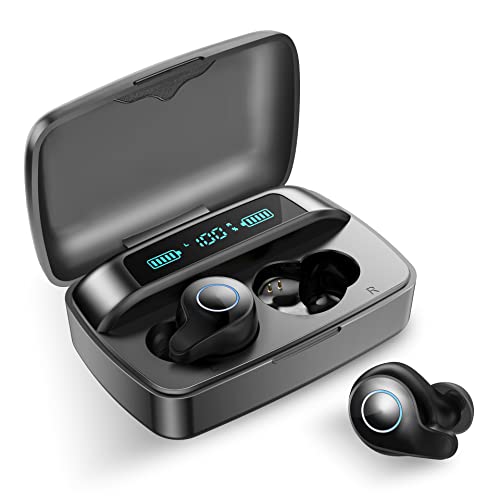 layajia Wireless Earbuds, Bluetooth Headphones in Ear with LED Display, IPX7 Waterproof Wireless Charging Case,Touch Control, Noise Cancelling for Sports Work