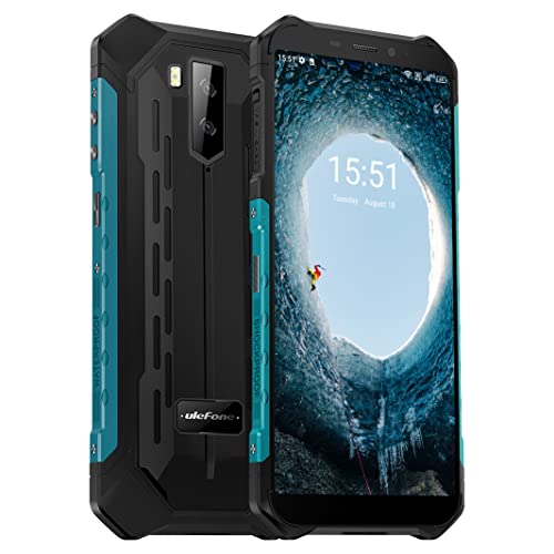 Ulefone Unlocked Rugged Smartphone, Armor X9 Android 11, 32GB ROM + 3GB RAM Octa-core IP68 Waterproof Cell Phone, with 5.5″ Display, 5000mAh, Dual SIM 4G, NFC, OTG, Face ID Mobile Phone- Green