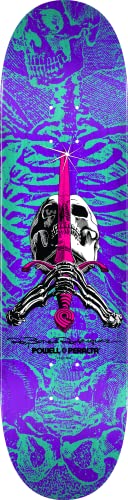 Powell Peralta Skull and Sword Skateboard Deck Turquoise/Purple (8.25″ x 31.95″)
