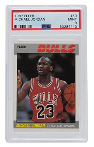 Michael Jordan 1987 Fleer #59 Chicago Basketball Card PSA MT 9