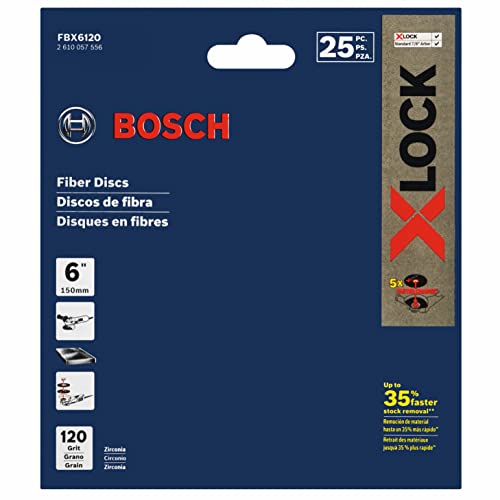 Bosch FBX6120 X-Lock Fiber Discs 6″ X 120 Grit 25Pk | The Storepaperoomates Retail Market - Fast Affordable Shopping