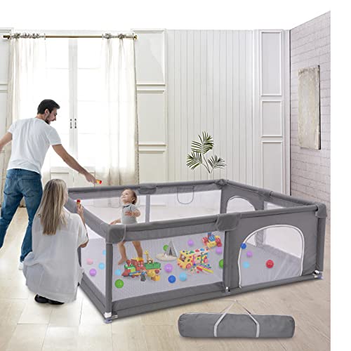 Baby Playpen, Large Playpen for Babies and Toddlers (71x59inch), Safety Playard with Anti-collision Foam, Indoor & Outdoor Kids Activity Center