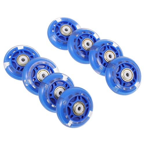 OSALADI 8 Packs Light up Roller Skate Wheels Skateboard Wheels Light up Wheels for Roller Skates Skateboard Accessories, Blue