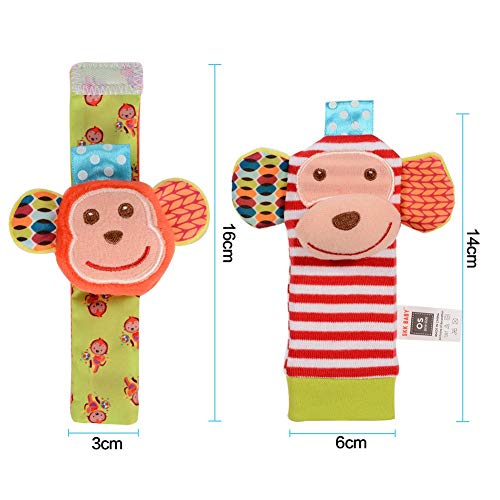 ThinkMax Baby Soft Rattle Toy, Foot Socks Wrists Rattles , Wrists Rattles for Baby,Ankle Sock Cotton and Plush Stuffed Infant Toys | The Storepaperoomates Retail Market - Fast Affordable Shopping