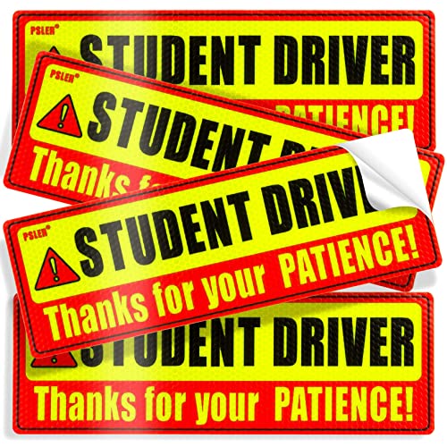 Student Driver Sticker Signs for Car, New Driver Sticker for Car Honeycomb High Reflective Technology Vinyl stickers, Sun Protection Waterproof Will not Fade, Men and Women Driver Car Vehicle Safety Sign for Bumper, Car Window, Trucks.