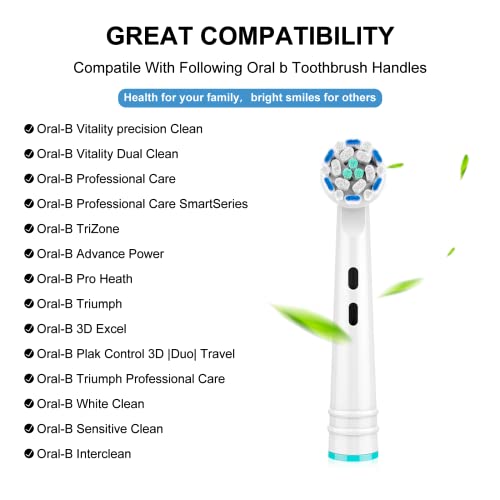 Toothbrush Heads for Oral B, 10 Pack Replacement Toothbrush Heads Medium Soft Dupont Bristles Electric Toothbrush Replacement Heads Effective Cleaning Brush Heads Refills for Oral Health | The Storepaperoomates Retail Market - Fast Affordable Shopping