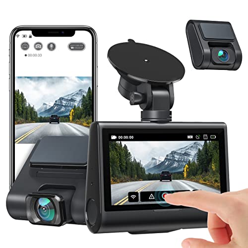 iZEEKER 4K Dual Dash Cam with WiFi GPS, 4K&1080P Dash Cam Front and Rear, 3” IPS Touch Screen Car Camera with Sony Sensor Super Night Vision, Accident Record, Support 256GB Max