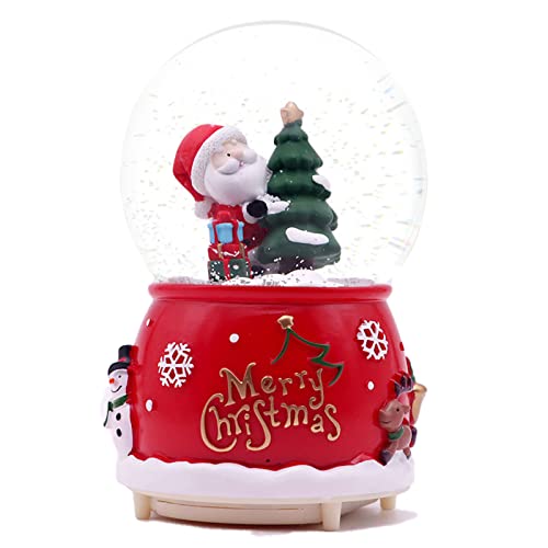 Christmas Snow Globes,3.14 Inch Musical Snow Globes with 8 Music for Christmas Home Decor,Girls Boys Kids Granddaughters Babies Birthday Gift