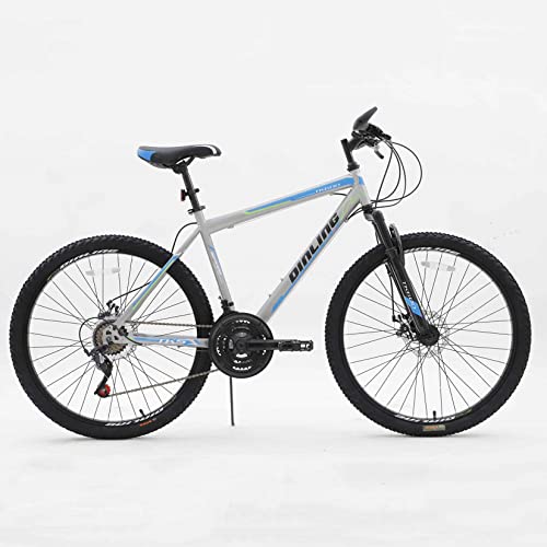 Shlia Mountain Bike Outdoor Sports, Shimano 21 Variable Speed 26 Inches Cycling Sports Mountain Bikes Suitable for Men and Women Cycling Enthusiasts (White&Blue, 26 Inches)