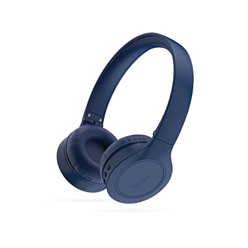 Nautica H120 Bluetooth Headphones, On-Ear Wireless Headphones with Built-in Microphone Bluetooth v5.0 Wireless and Wired Stereo Headset with Deep Bass, Foldable Over-Ear Headphones (Navy Navy)