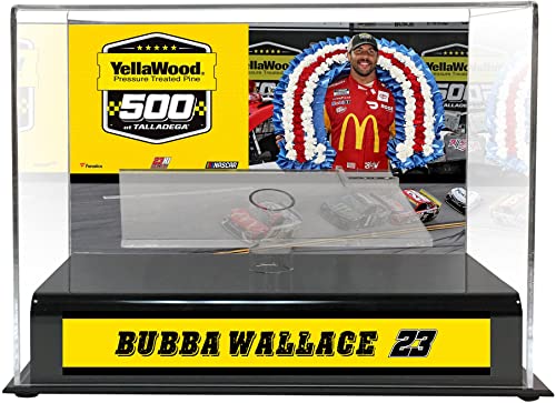 Sports Memorabilia Bubba Wallace 2021 YellaWood 500 First Win 1/24 Die Cast Display Case with Sublimated Plaque – NASCAR Driver Plaques and Collages