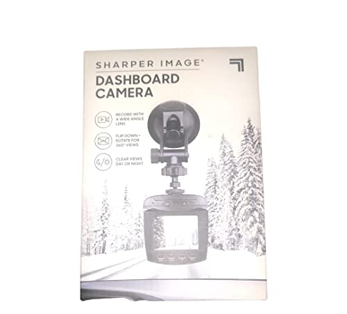 Dash Cam SHARPER IMAGE Car Dashboard Camera Recorder for Driving, Motion Sensor Automatically Records Video, Wide Angle Lens with 270° Pivot, LCD Screen, Day and Night Modes, Windshield/Mirror Mount