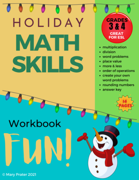 Christmas Holiday Math Skills Grades 3 & 4