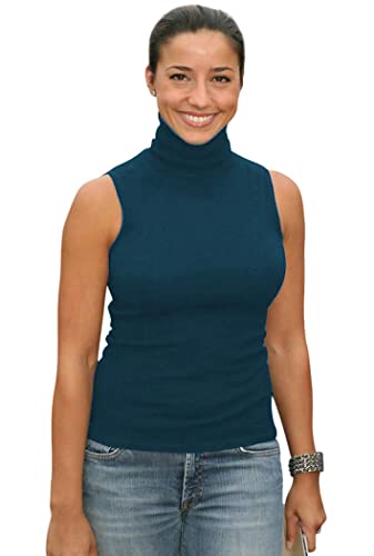 Sunfaynis Women’s Soft Cotton Mock Turtleneck Shirt Baselayer Tops Underwear Shirt (Dark Cyan, 3XL)