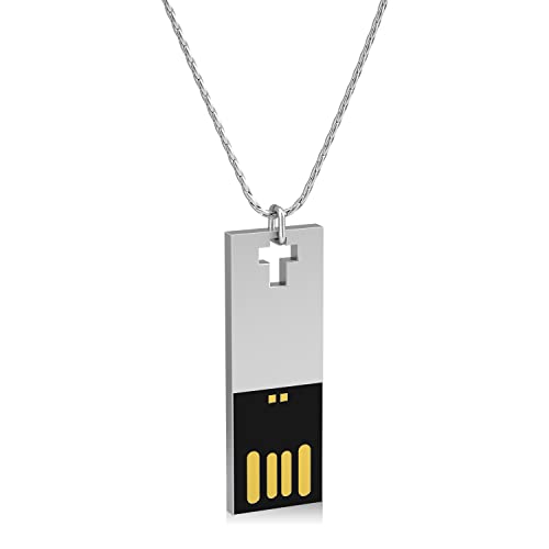 USB Flash Drive- Thumb Drive Memory Stick Pen Drive 128GB Necklace Metal Style Keychain Design