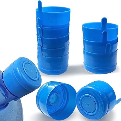 10PCS 55mm 3 and 5 Gallon Non-Spill Caps, Reusable Water Bottle Caps, Replacement Snap On Caps for Water Dispenser Jugs