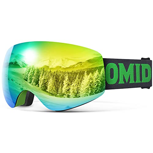 OMID Kids Ski Goggles, Z1 Anti-fog UV Protection Snow Goggles Frameless OTG Snowboard Goggles for Boys Girls Youth