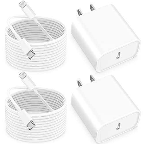 [Apple MFi Certified] iPhone Fast Charger, Linocell 2 Pack 20W USB C Power Delivery Wall Charger Plug with 6FT Type C to Lightning Quick Charge Sync Cable for iPhone 14 13 12 11 Pro/XS/XR/iPad/AirPods