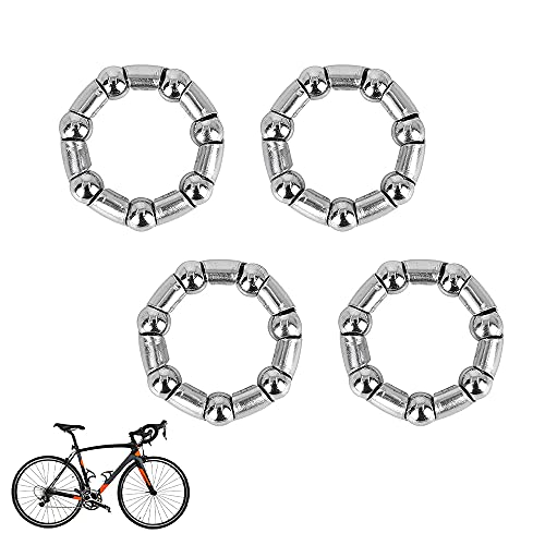 N| Bicycle Ball Bearing, Ball Bearing Bracket, Ball Crank Bearing, Size 3/16″ x 7 Balls, Suitable for Mountain Bike Bicycle Ball Bearing Bracket Front Wheel (4 Pieces, Silver)
