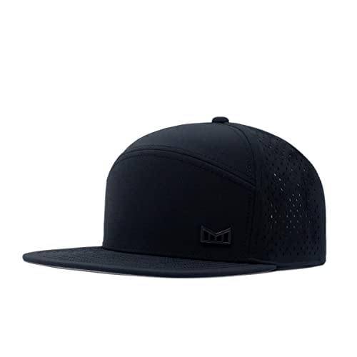 melin Trenches Icon Hydro, Performance Snapback Hat, Water-Resistant Baseball Cap for Men & Women, Black, XL